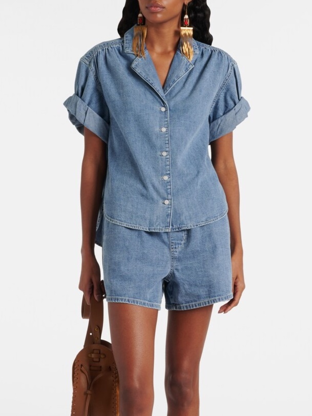Veronica Beard Ilene Denim Top Size Small